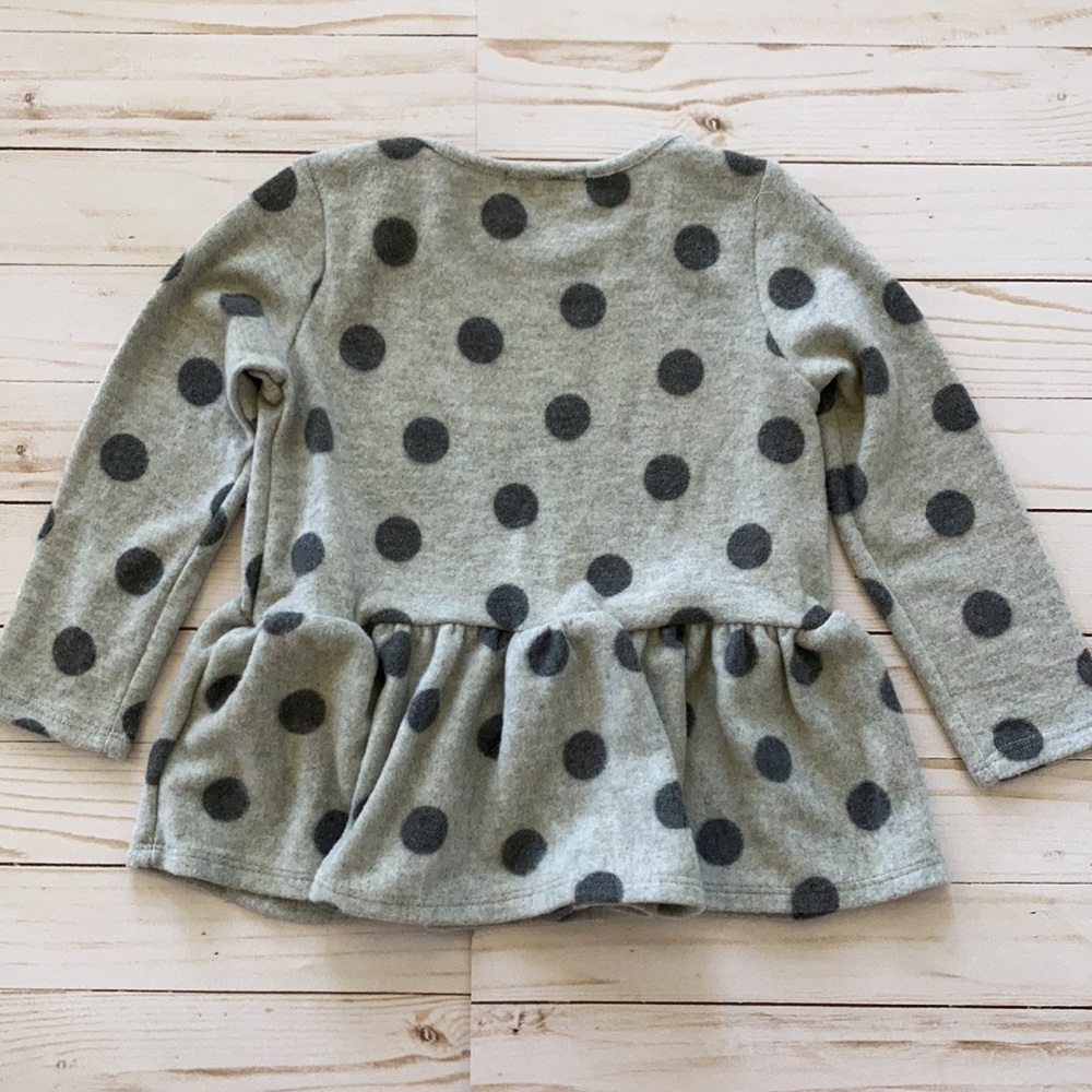 Girls Grey Long Sleeve Polka Dot Tunic Top - Picture 5 of 5